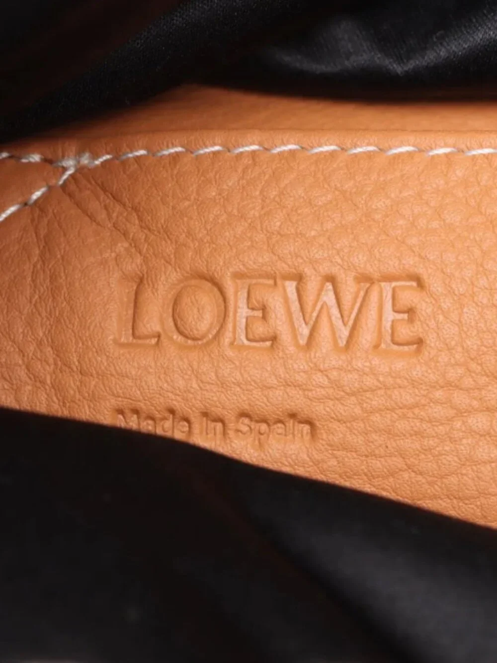 Loewe Puffy Yago Leather x Nylon Backpack Blue x Brown